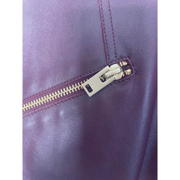 IRO SOFT LEATHER LAMBSKIN MOTO BURGUNDY JACKET 38 - Picture 8 of 9